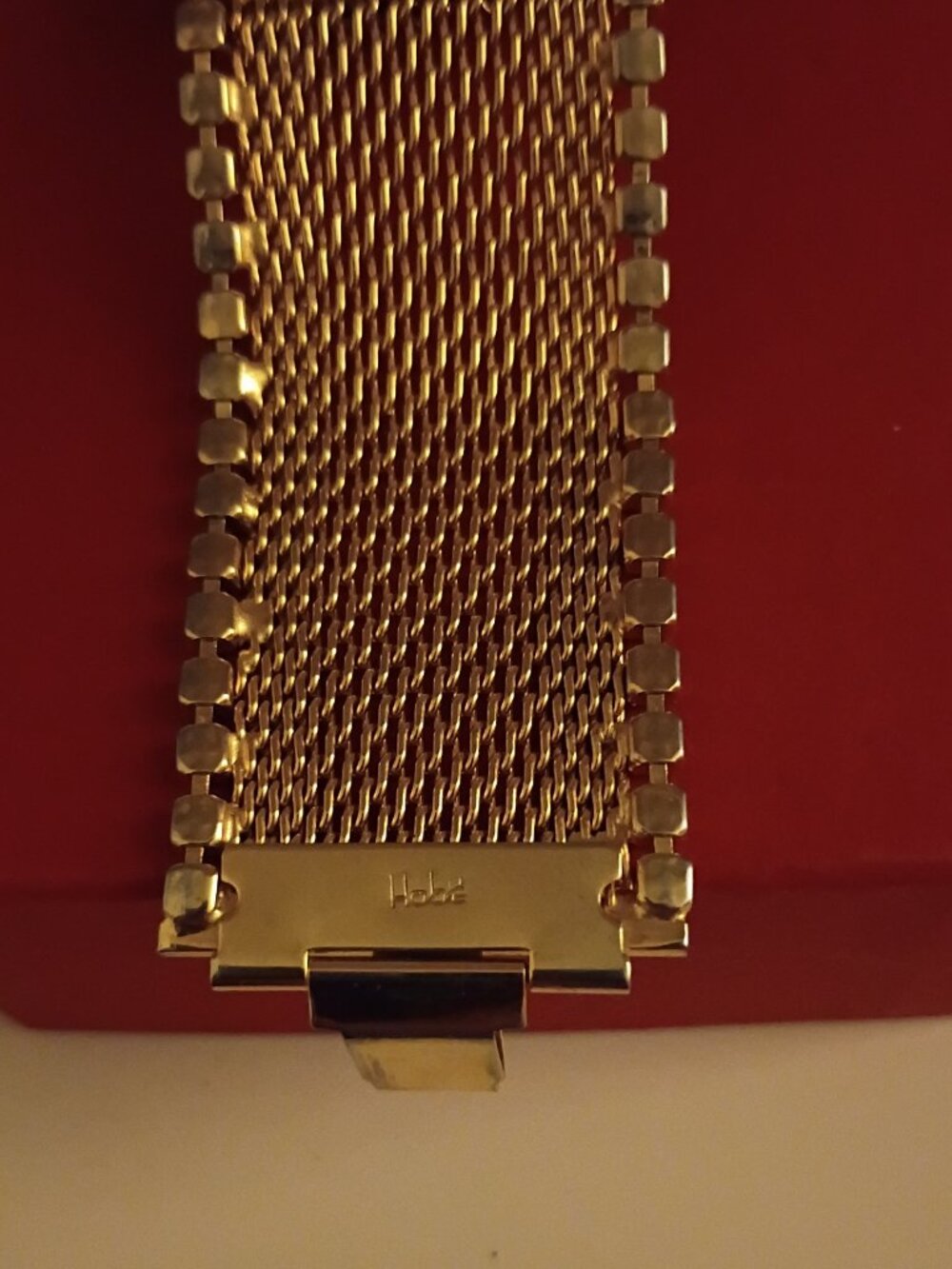 Hobe Vintage Golden and Rhinestone Mesh Bracelet - Picture 5 of 5